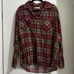 Haband Vintage Flannel Button Down, Plaid - Size L